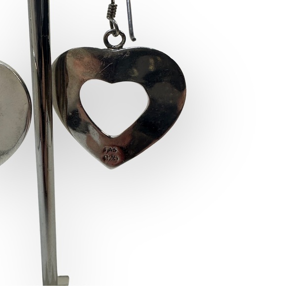 925 Heart dangle earrings - Picture 3 of 4